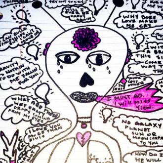 A crying alien posted on Instagram by Miley.