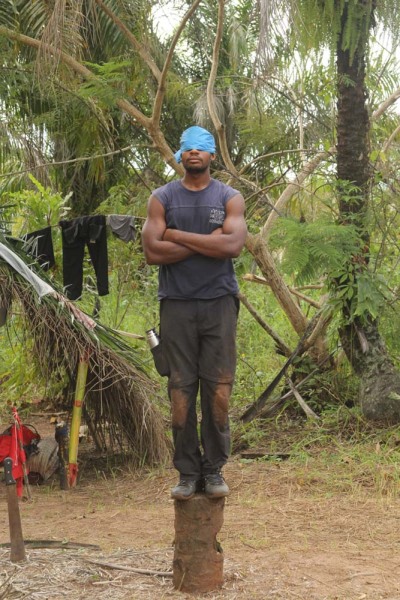 3.Ikenna standing on stump