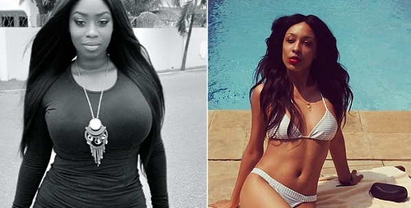 Voluptuous actress Peace Hyde and Nikki Samonas have confirmed the sex allegation labelled on Ghanaian producers. Photo: Omg Ghana