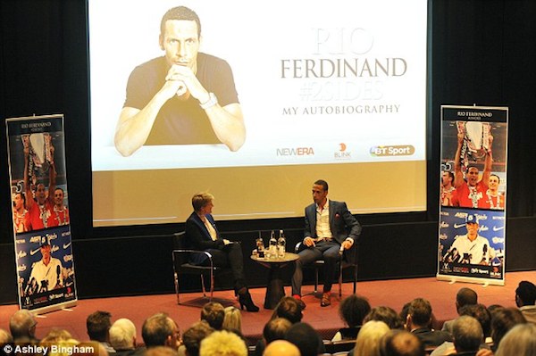 Rio Ferdinand took part in a Q&A session hosted by Clare Balding to launch his new book
