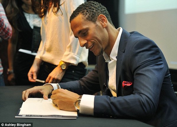 Rio Ferdinand was at the Mayfair Hotel in London to launch his new book
