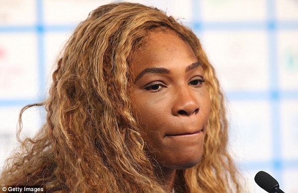 Serena Williams, the world No 1, has unfortunately withdrawn from the China Open with a knee injury. Photo: Daily Mail