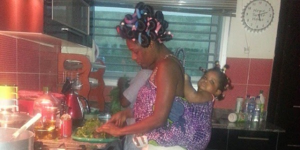 annie idibia in the kitchen