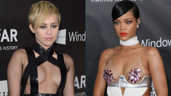 miley Cyrus and Rihanna