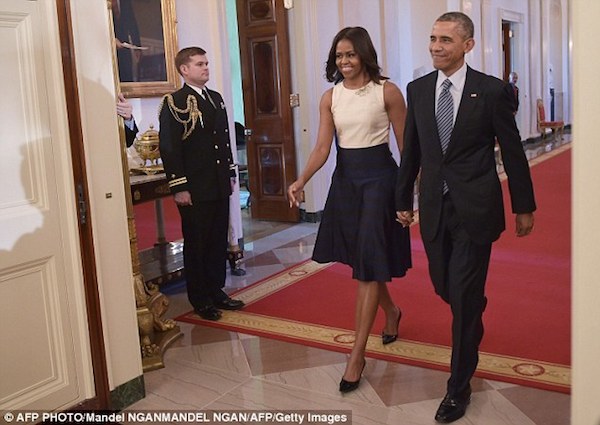 Obama with First Lady Michelle Obama