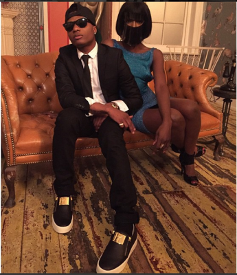 (Wizkid and Seyi Shay on set of 'Crazy' Video Shoot in London)