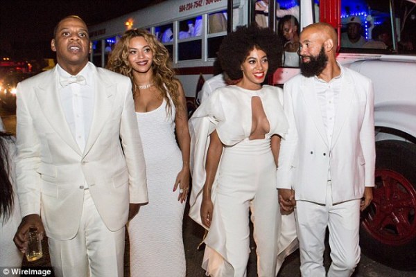 Jay Z and Beyonce with Solange and her husband Alan Ferguson