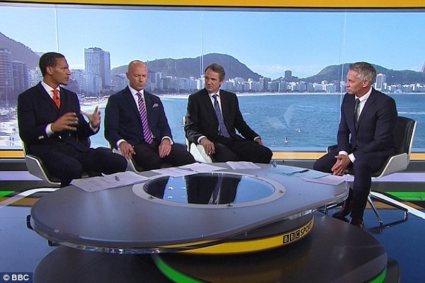 Here is the BBC's studio for the World Cup final this summer, their coverage drew in 14.96 million viewers