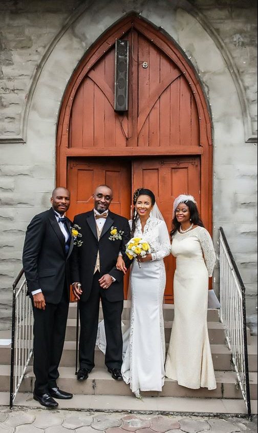 Ibinabo Fiberesima and Uche Egbuka on their wedding day in 2014.
