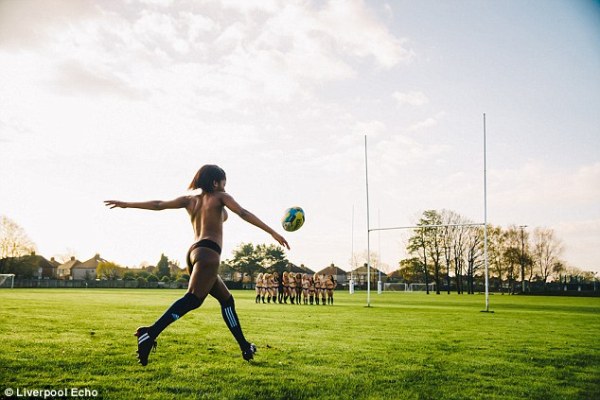 Some of the artistic shots show the women showing off their skills on the rugby pitch