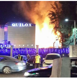 Quilox night club on fire