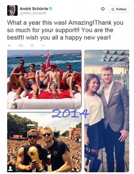 Chelsea's Andre Schurrle also commemorated a very successful 2014 for himself and the German team