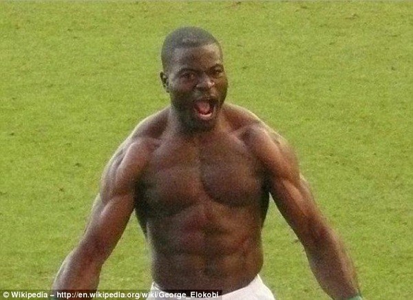 GEORGE ELOKOBI celebrated his shirtless goal for Nottingham Forrest against Birmingham City in the 2012 Championship