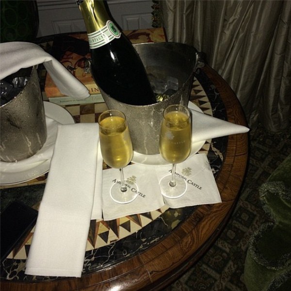Golfer Rory McIlroy posted a picture of two glasses of Champagne, with the message 'Happy New Years everyone Have a great 2015'