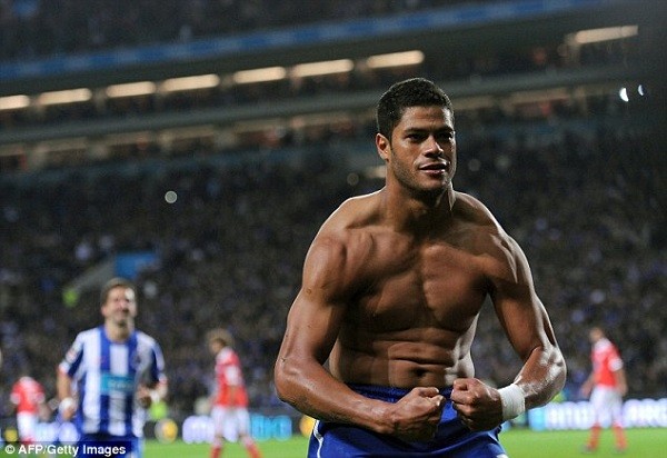 HULK celebrated his goal for FC Porto against Benfica in the 2010 Europa League