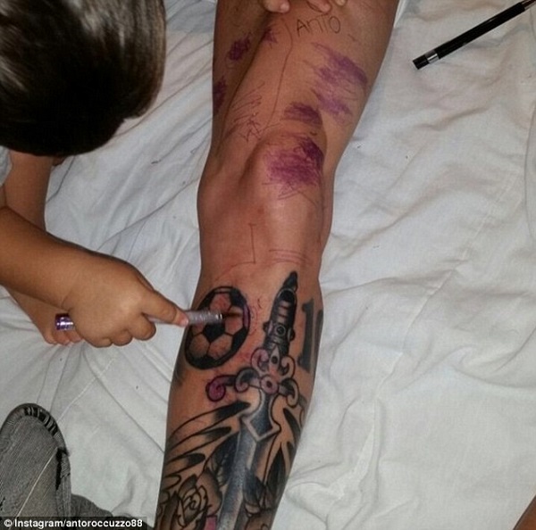 Lionel Messi's new tattoo was revealed in an Instagram post by his girlfriend Antonella Roccuzzo