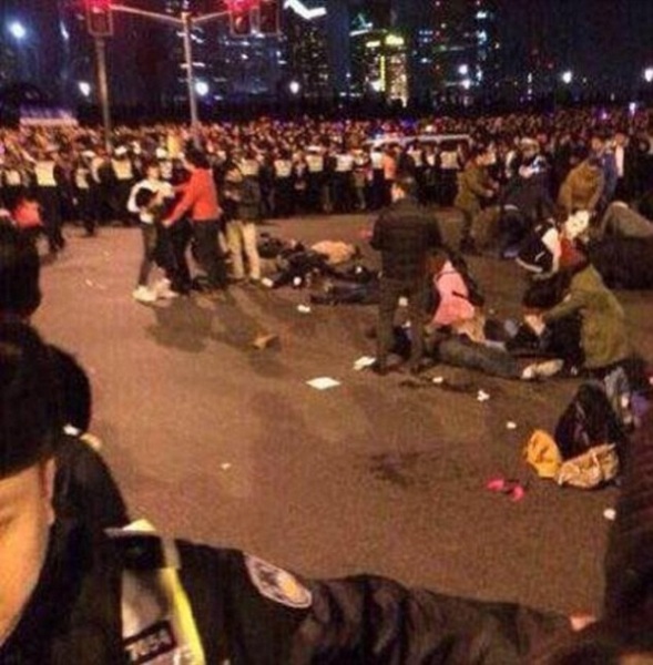 Multiple people lay on the ground in some of the pictures, seemingly dead or injured