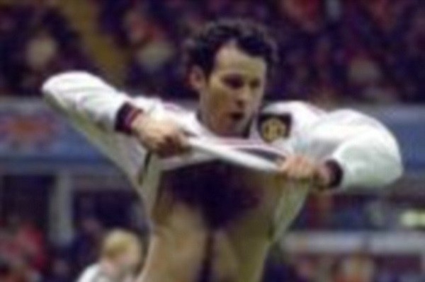 RYAN GIGGS celebrated his goal for Manchester United agaisnt Arsenal in the 1999 FA Cup
