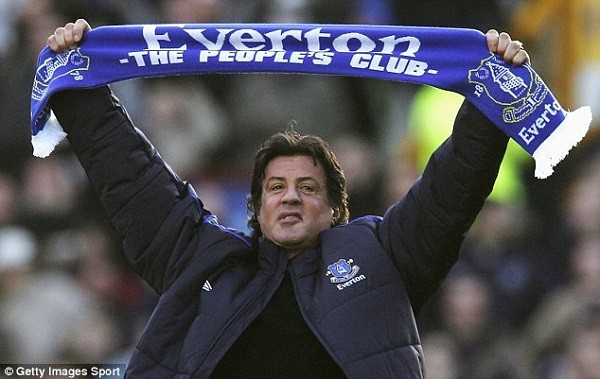 Stallone claims to be an Everton fan after attending the club's draw with Reading in January 2007