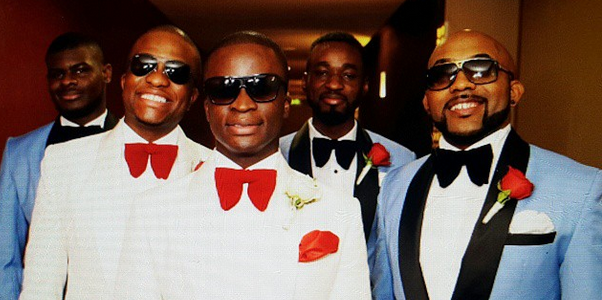 (Micheal Demuren and the grooms men. Photo: Instagram)