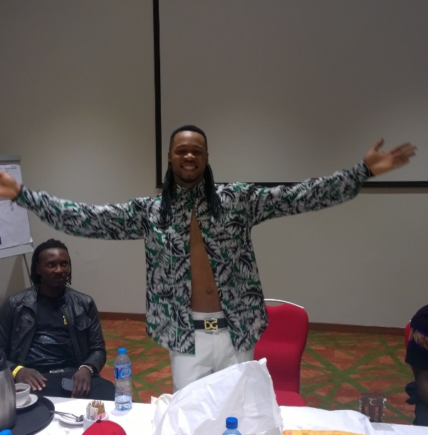 Flavour backstage at the Glo CAF awards 2015. Photo: Instagram