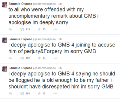 Sammie Okposo apologises
