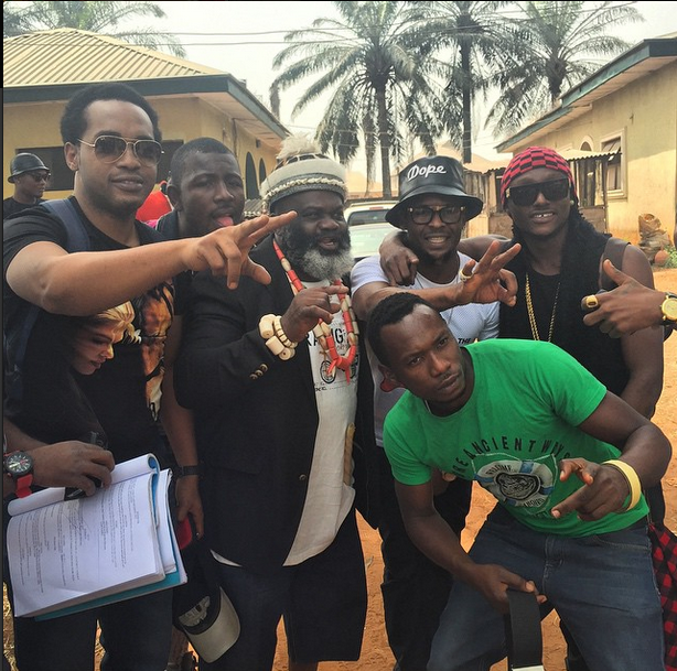 Terry G on set of his debut nollywood movie in Delta State.