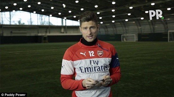 Arsenal forward Olivier Giroud has been named Paddy Power's inaugural 'Hottest Premier League Player'