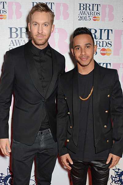 Calvin Harris and Lewis Hamilton