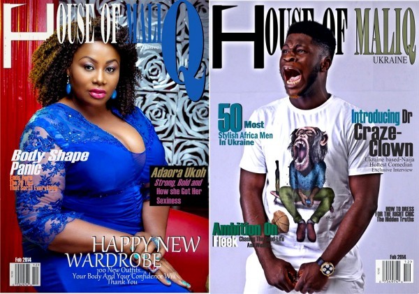 HouseOfMaliq-Magazine-Adaora-Ukoh-and-Dr-Craze-Clown-February-Edition-2015-Cover-Editorial-dss-600x421