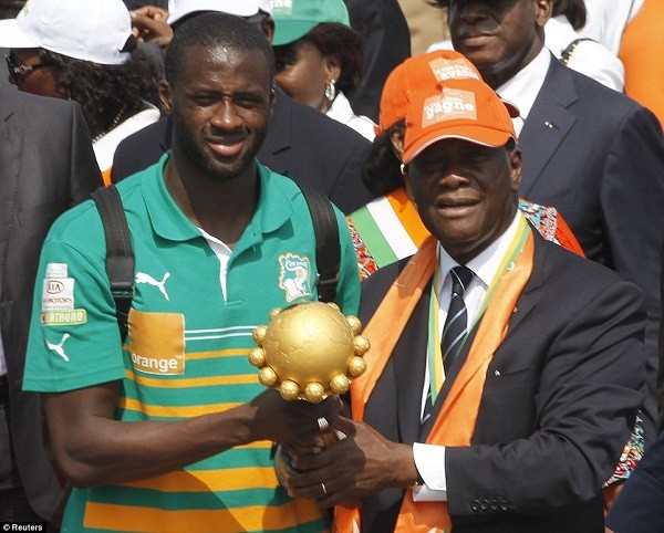 Manchester City midfielder Toure had looked more relieved than elated after breaking his international duck