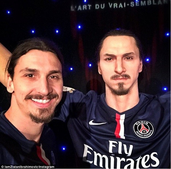 Zlatan Ibrahimovic uploaded this image with his waxwork to his Instagram account on Monday