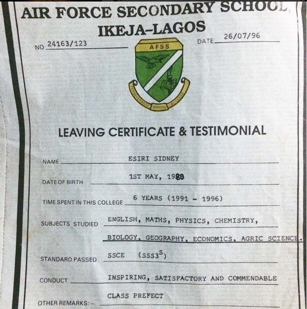 Dr Sid Shows Off His School Certificate Nigerian Entertainment Today Dr Sid Shows Off His School Certificate Nigerian Entertainment Today