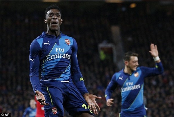 Danny Welbeck celebrates after scoring against his former club Manchester United last Monday