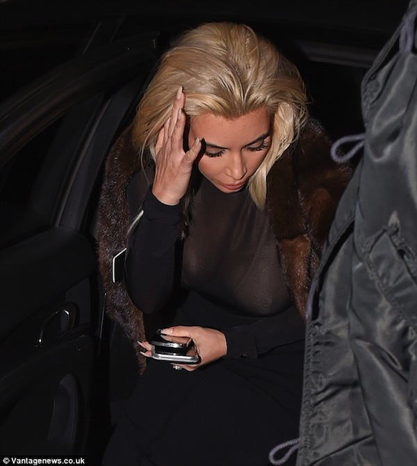 Kim Kardashian hiding her new hairdo?