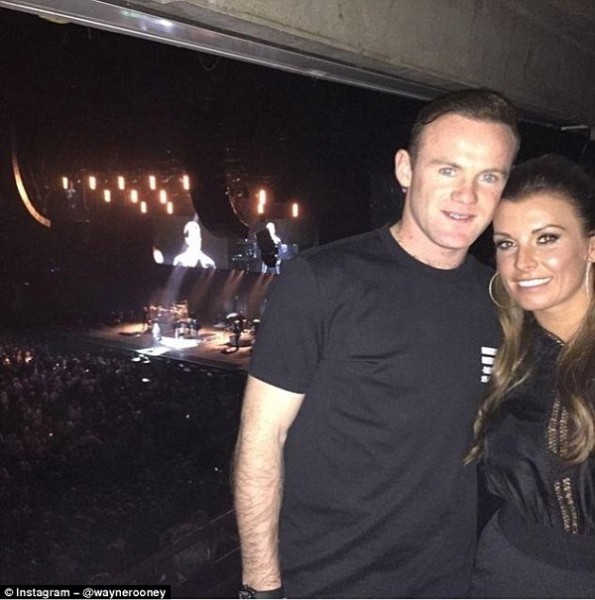 Rooney posted a second picture during the show saying that it had been a 'brilliant concert'