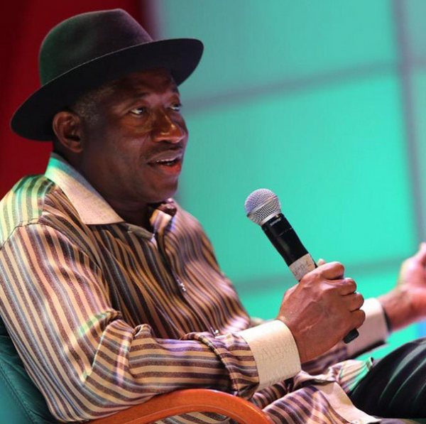 (President Jonathan at the Showbiz interactive session. Photo: Reuben Abatti)