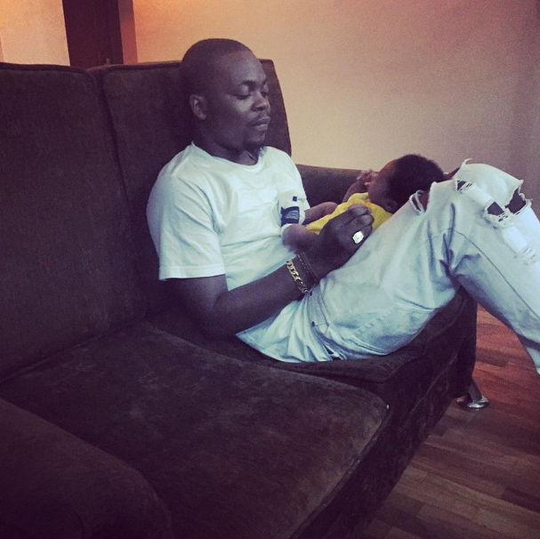 Olamide and his son