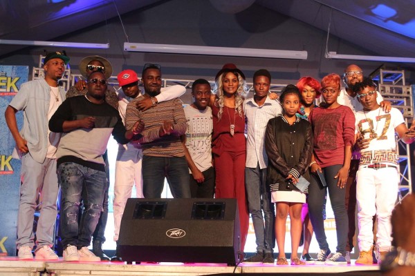 (All artiste on the trek with Four winners. Photo: BHM)