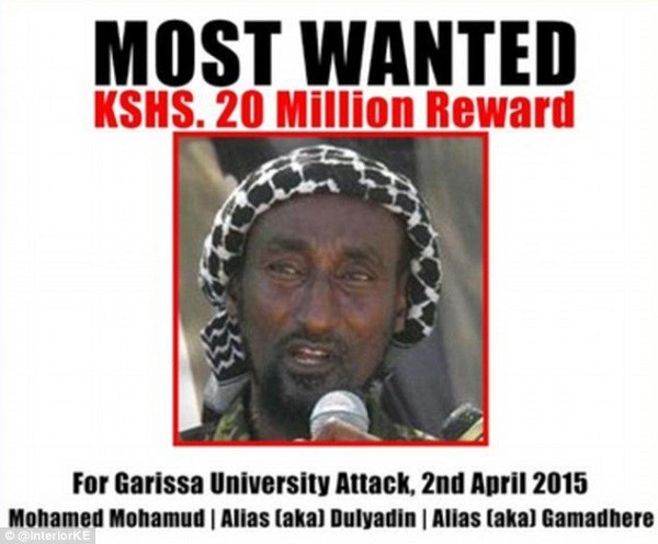 A £145,000 reward has been offered for information leading to the capture of Mohamed Mohamud, who is believed to have masterminded the attack