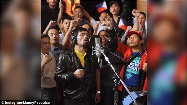 Manny Pacquiao has shown off his musical talent by singing about the struggles in the Philippines