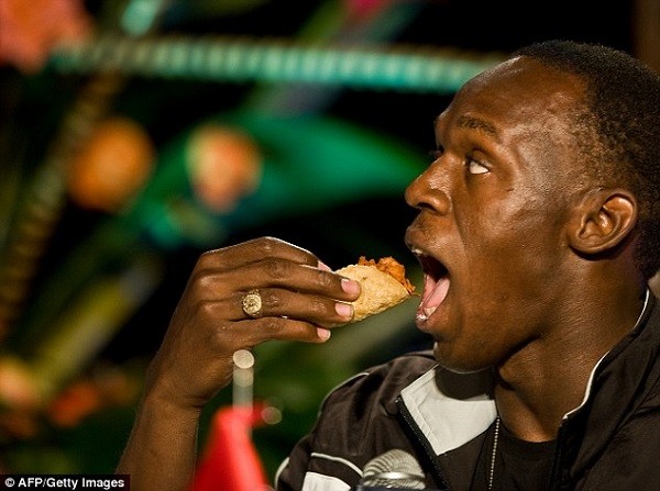 Usain Bolt said he has had to lay off his beloved fast food and eat vegetables instead