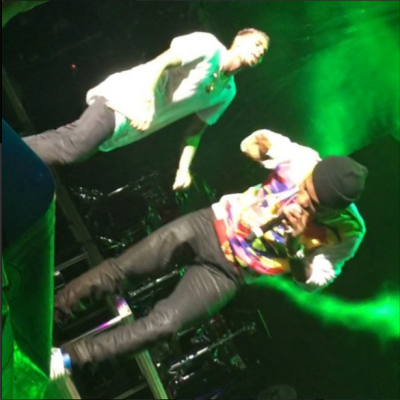 Wizkid and Chris Brown on stage