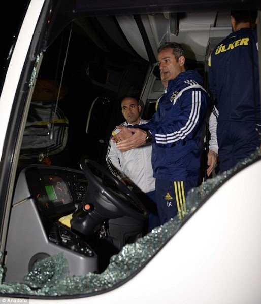 he window nearest the driver was smashed during the attack on Saturday night