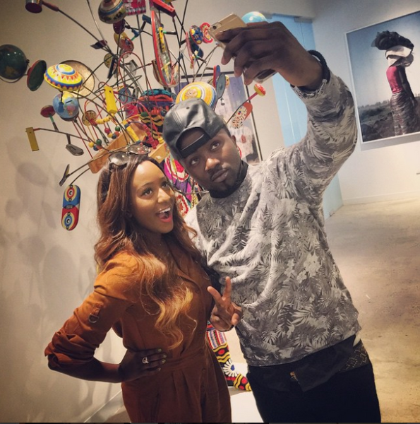 (Ice Prince and Dj Cuppy at the Roc Nation office. Photo: Instagram)