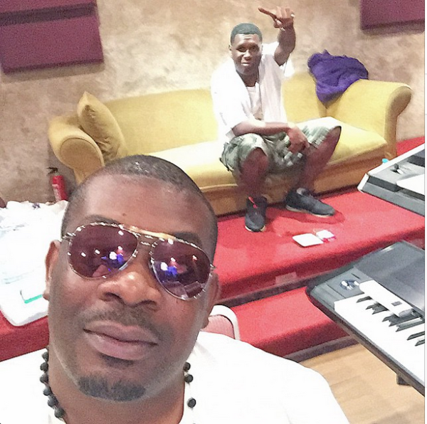 (Don Jazzy in the studio with Jay Electronica. Photo: Instagram)