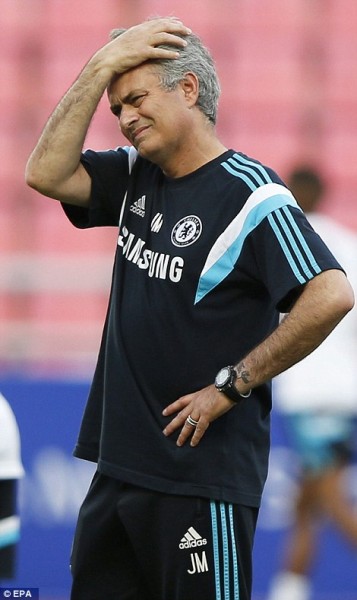 Costa, who Jose Mourinho wants to help back to fitness, left the pitch without his right boot after