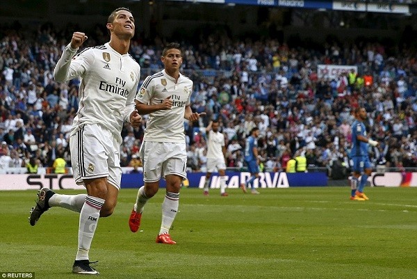 Cristiano Ronaldo scored a first-half hat-trick to help Real Madrid see out a disappointing season with an entertaining finish against Getafe