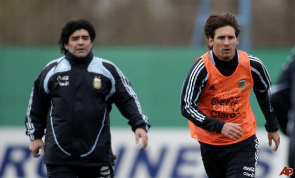 Maradona and Lionel Messi