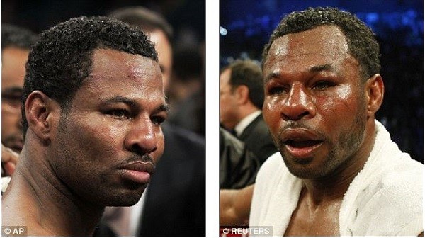 Mosley took both Mayweather and Pacquiao to 12 rounds - but looked worse after fighting the Filipino (right)